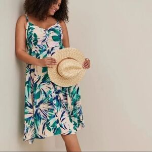 NWT Torrid Challis Strappy Button Front Tropical Midi Dress Size 5 Hawaiian